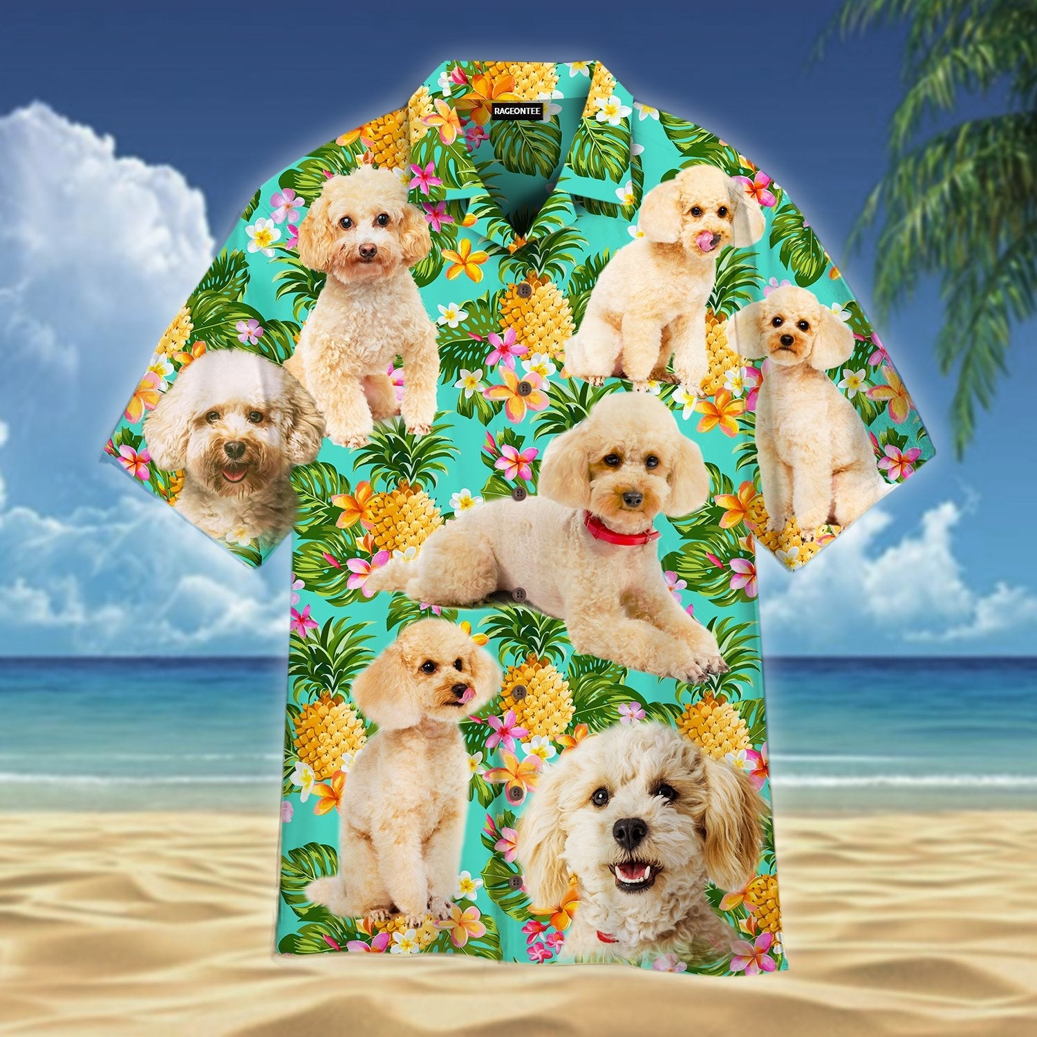 Tropical Pineapple Poodle Dog Hawaiian Shirt | For Men & Women | Adult | WT1348{Size}