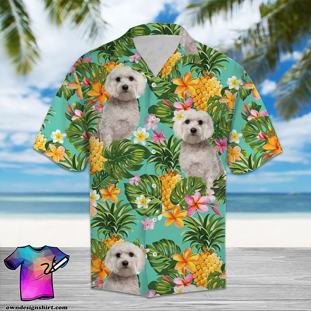 Tropical Poodle Dog Hawaiian Shirt{Size}