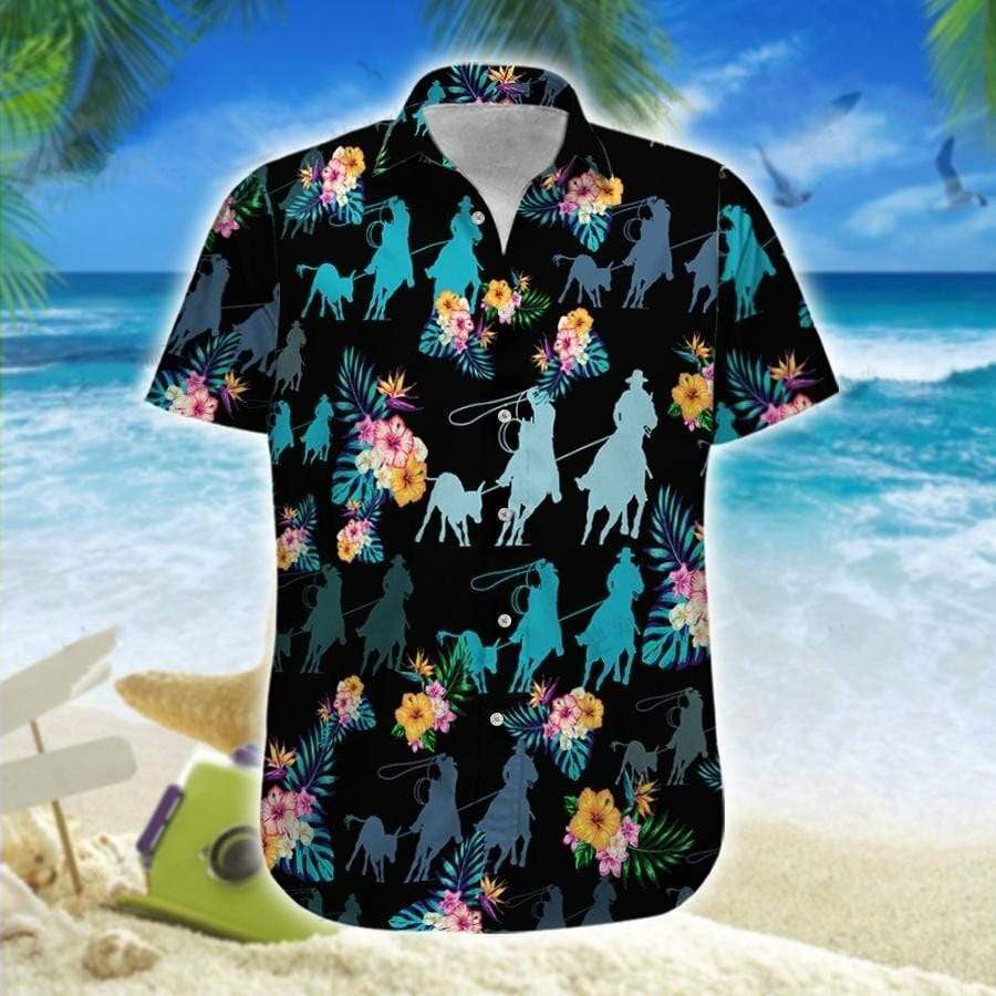 Tropical Team Roping Hawaiian Shirt | For Men & Women | Adult | HW6690{Size}