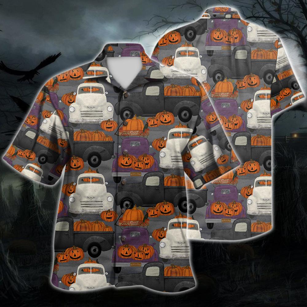 Truck Pumkin Halloween Hawaiian Shirt | For Men & Women | Adult | HW9066{Size}