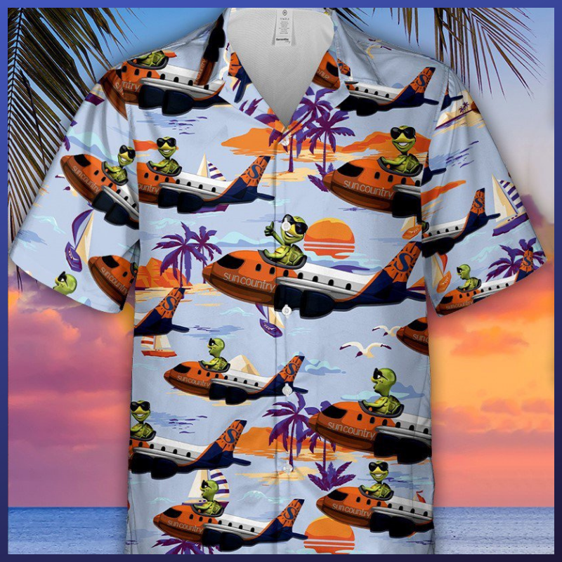 Turtle Driving plane Hawaiian shirt{Size}