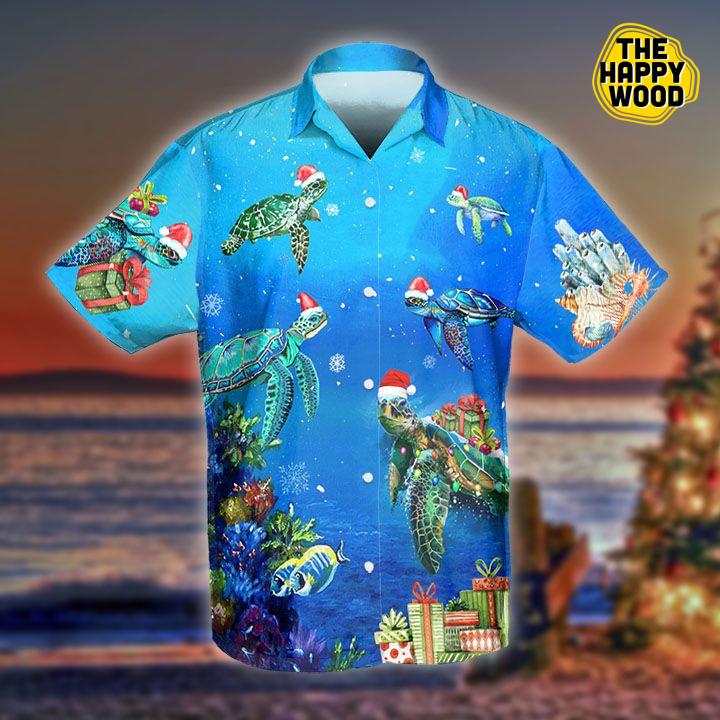 Turtle Christmas Hawaiian Hawaii Shirt{Size}