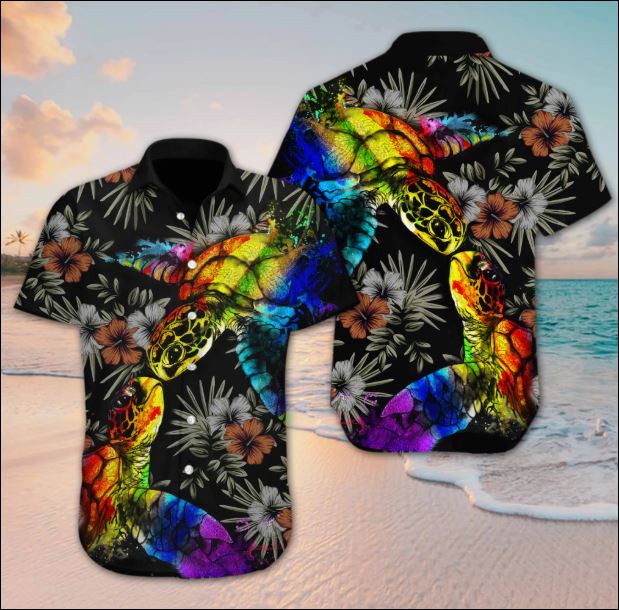 Turtle Lgbt Flower Hawaiian Shirt â Dnstyles{Size}