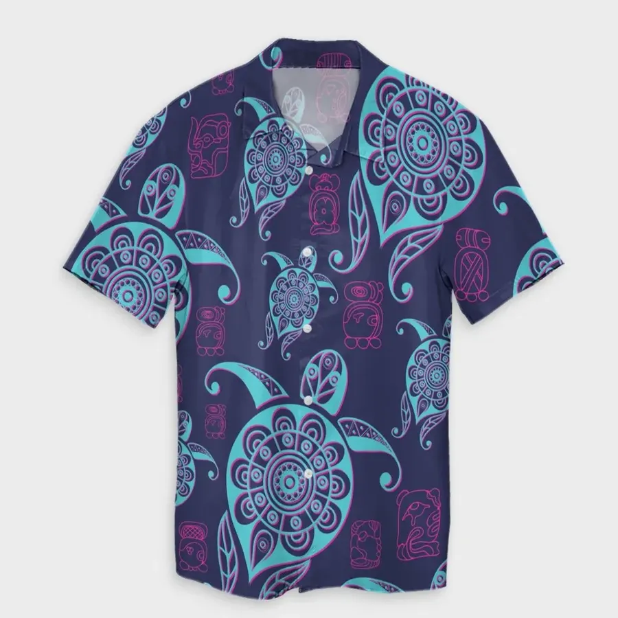 Turtle Polynesian Neon Hawaiian Shirt | For Men & Women | Adult | HW6814{Size}