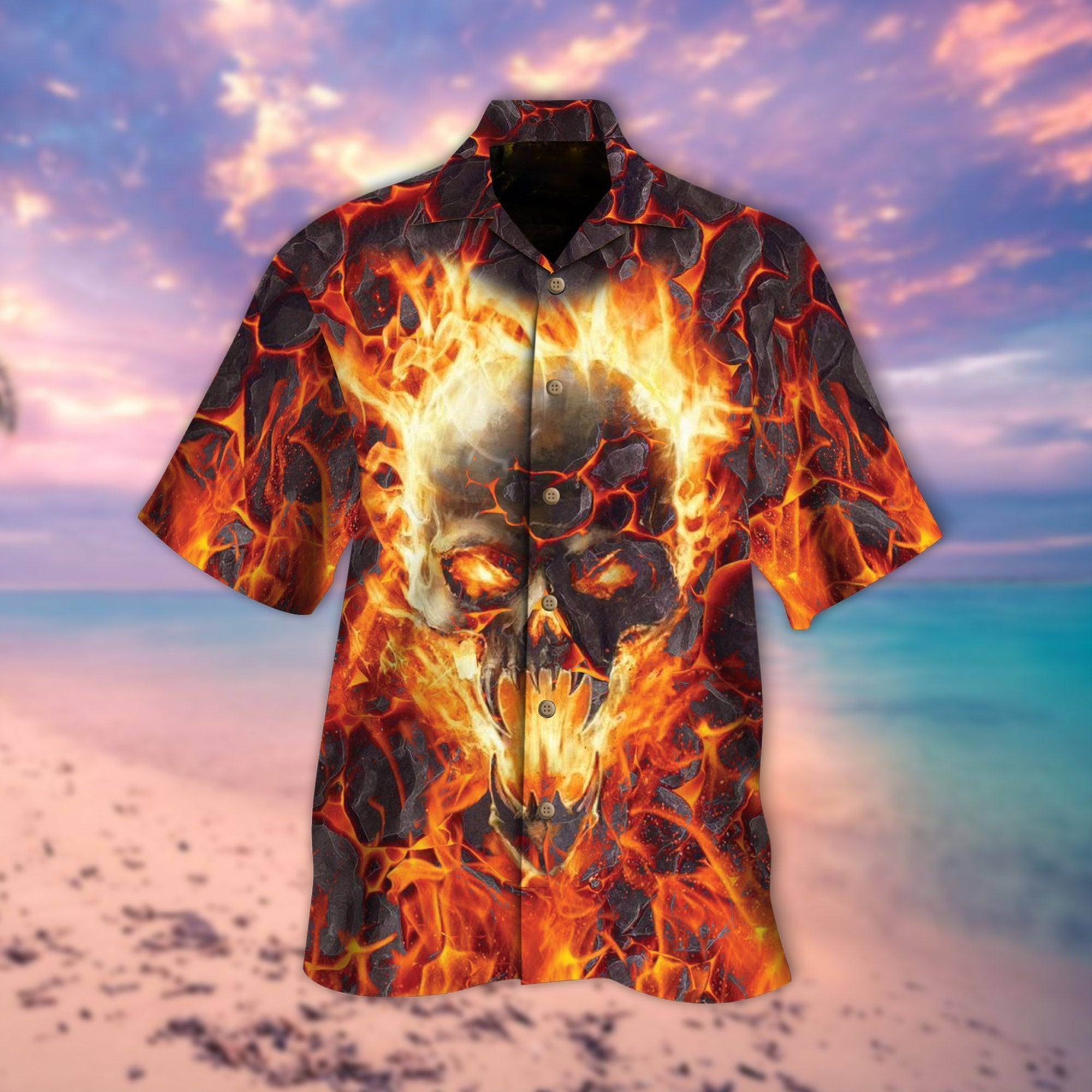 Twins Fire Skull Halloween Hawaiian Shirt | For Men & Women | Adult | HW9343{Size}