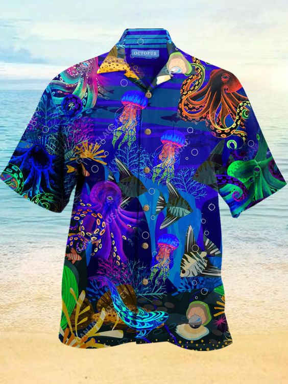 Undersea Octopus Hawaiian Shirt | For Men & Women | Adult | HW4124{Size}