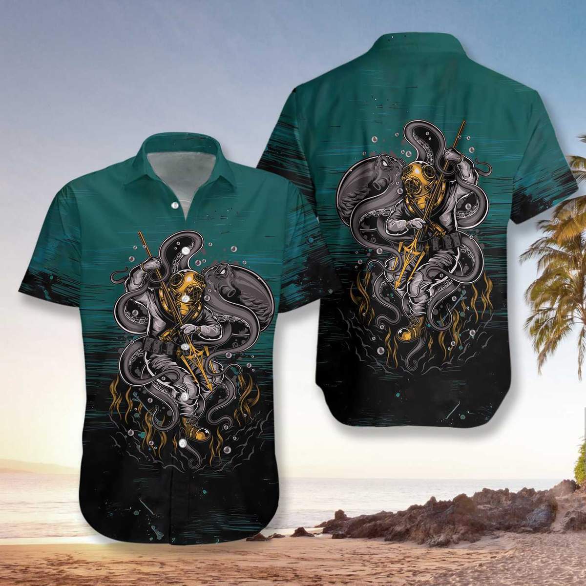 Underwater Scuba Diving Hawaiian Shirt | For Men & Women | Adult | HW6329{Size}