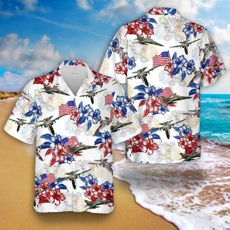 United States Army Air Force Veteran General Dynamics F-111 Aardvark 4th Of July Hawaiian Shirt | For Men & Women | Adult | HW7817{Size}