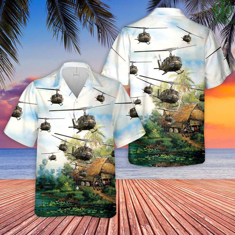 US Army Bell UH-1 Huey Hawaiian Shirt{Size}