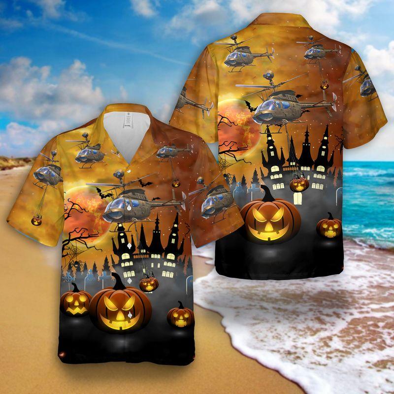 US Army OH-58 Kiowa Halloween Hawaiian Shirt | For Men & Women | Adult | HW9277{Size}