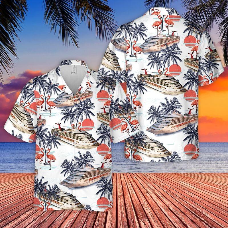 US Cruise Ship Half Moon Cay Flamingo Wine Hawaiian Shirt | For Men & Women | Adult | HW9492{Size}