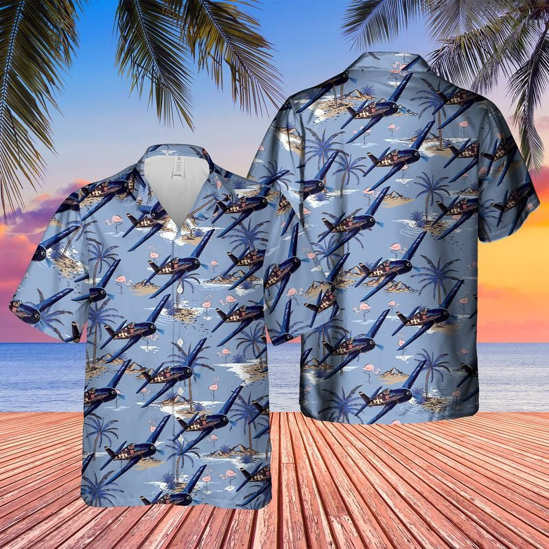 US Navy Grumman Hellcat Hawaiian Shirt{Size}