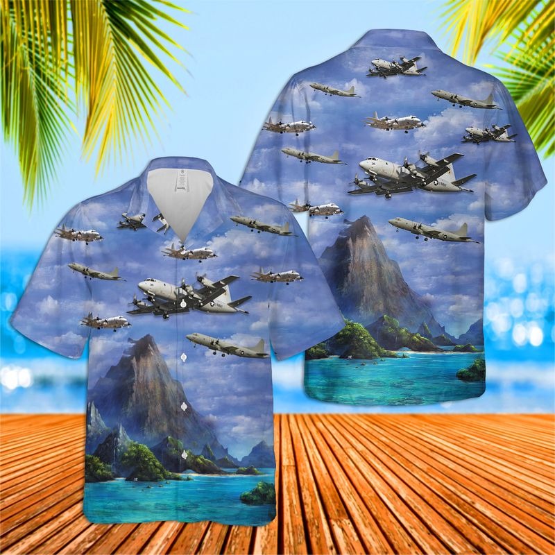 US Navy Lockheed P-3 Orion Hawaiian Shirt{Size}