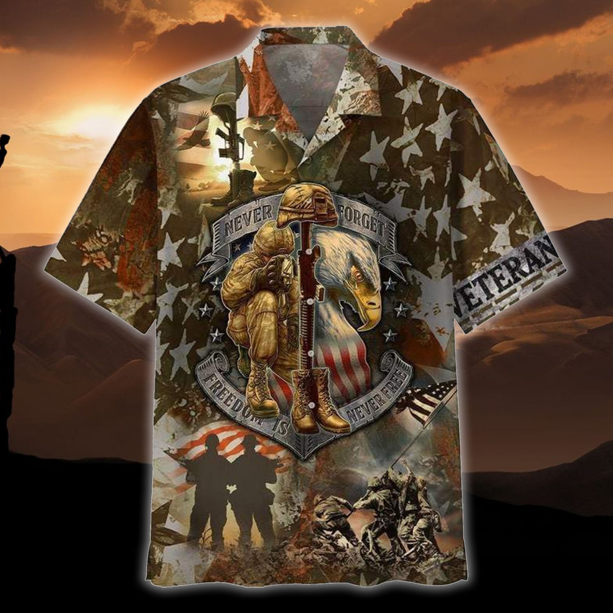 U.S Veteran Freedom Is Not Free Hawaiian Shirt | For Men & Women | Adult | HW8506{Size}