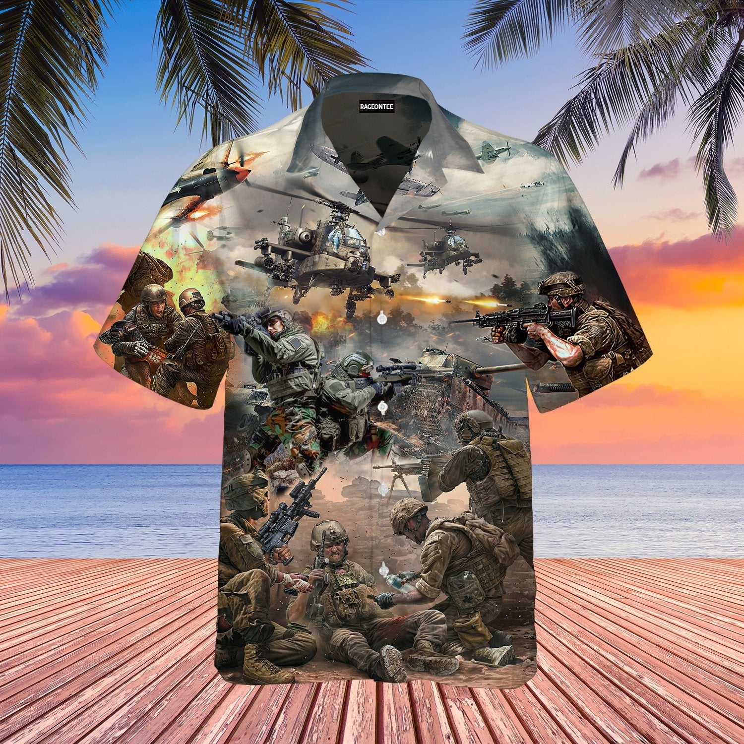 US Veteran Soldier American Hawaiian Shirt | For Men & Women | Adult | WT1323{Size}