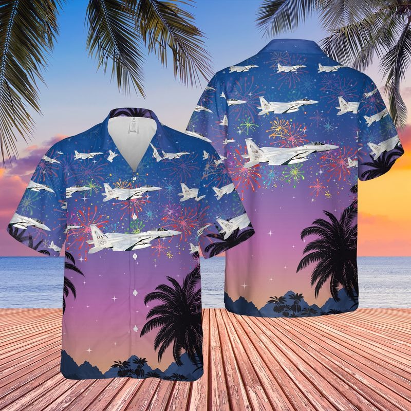 USAF Massachusetts Air National Guard Hawaiian Shirt{Size}