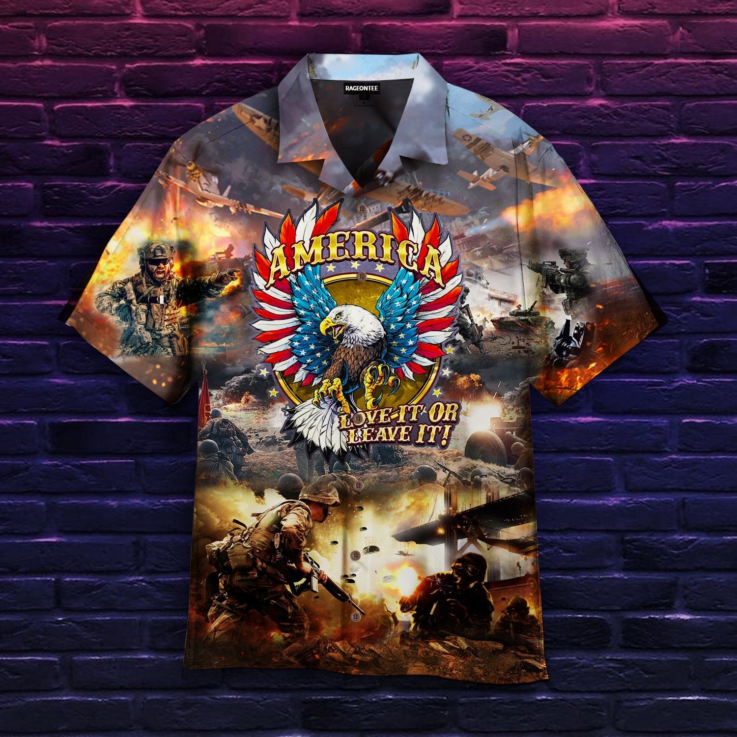 Veteran Eagle American Hawaiian Shirt | For Men & Women | Adult | HW4895{Size}