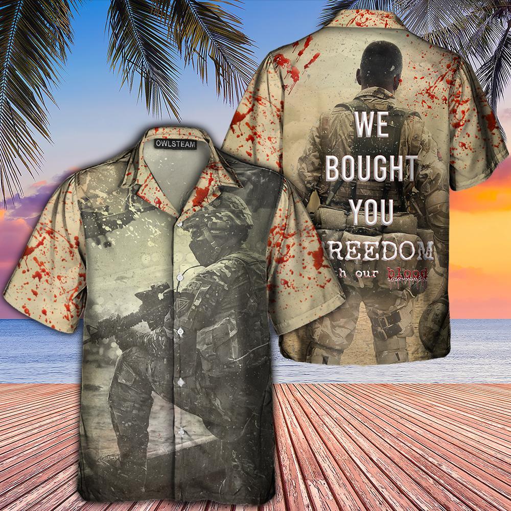 Veteran We Bought Your Freedom Hawaiian Shirt | For Men & Women | Adult | HW9735{Size}