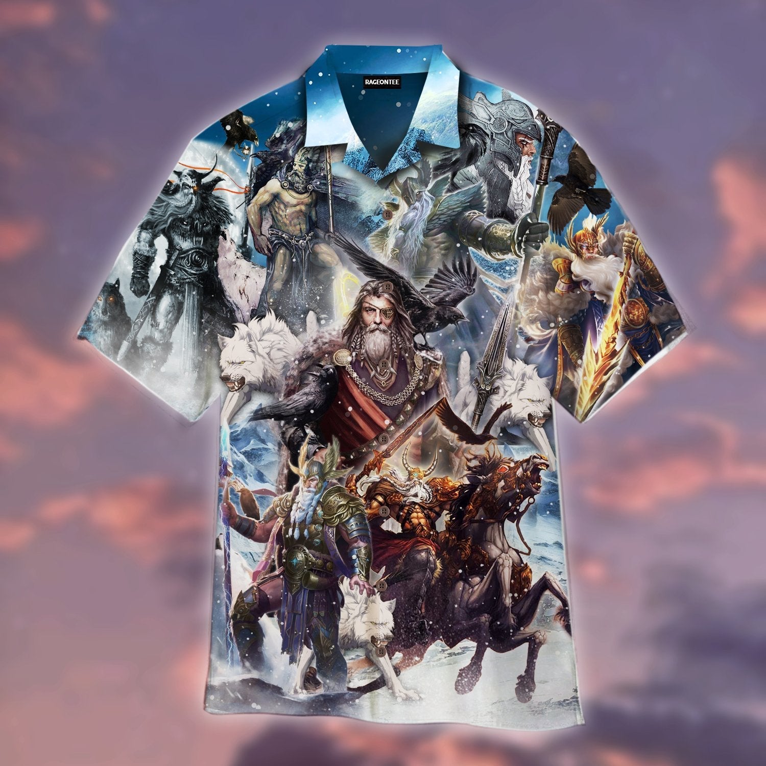 Vikings Odin Blood Runs Through My Veins Hawaiian Shirt | For Men & Women | Adult | WT1110{Size}