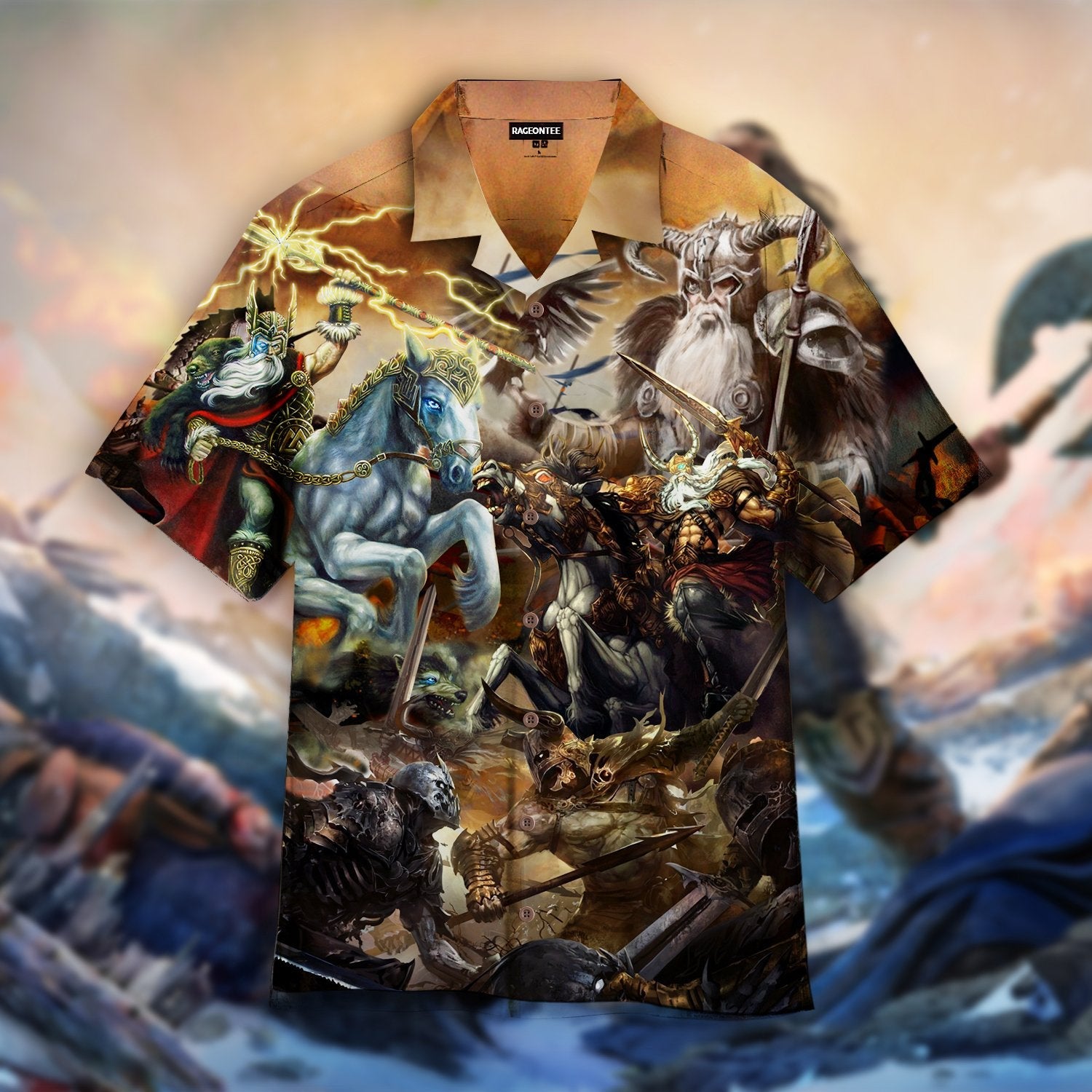 Vikings Odin Hawaiian Shirt | For Men & Women | Adult | HW4812{Size}