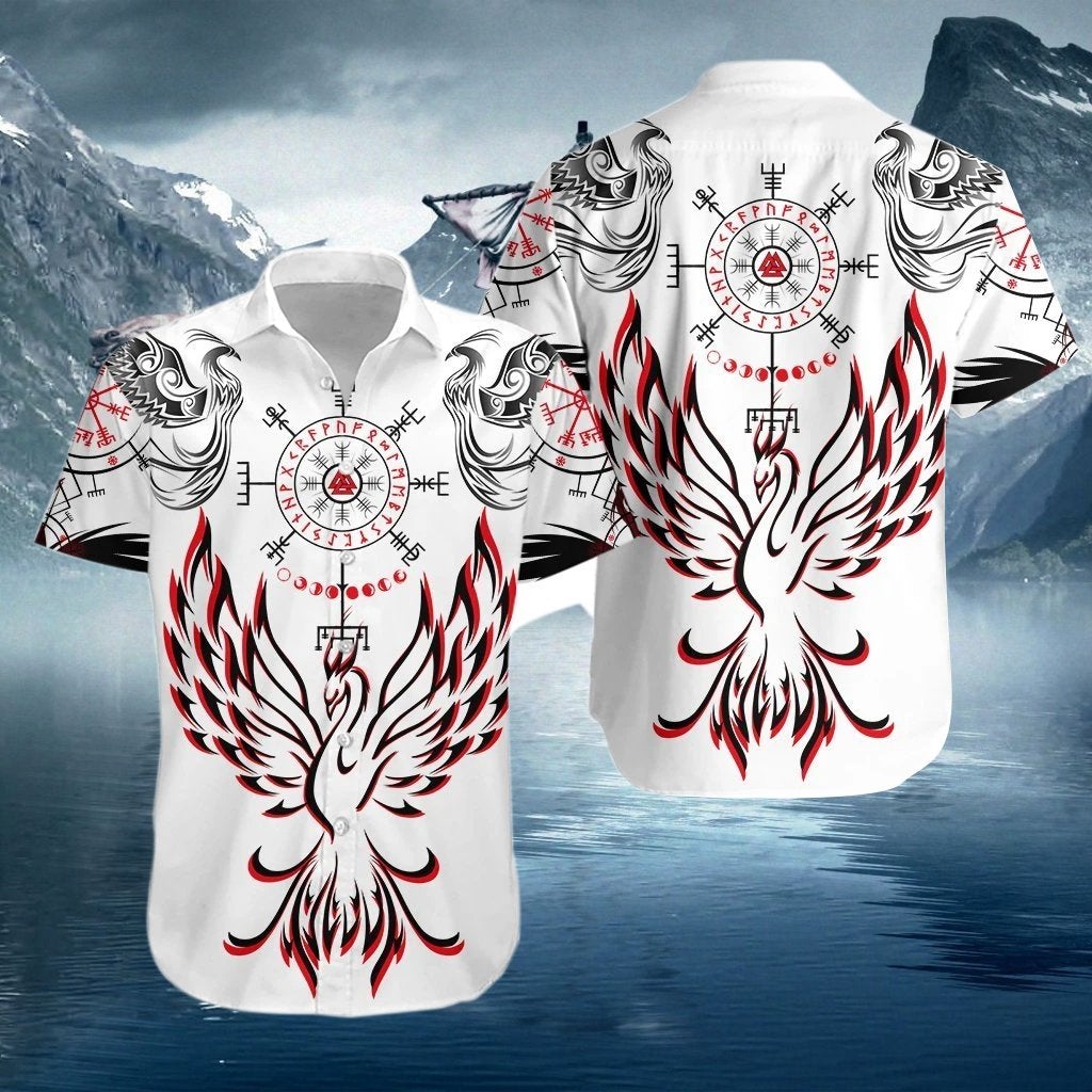 Vikings Phoenix Vegvisir Hawaiian Shirt | For Men & Women | Adult | HW3404{Size}