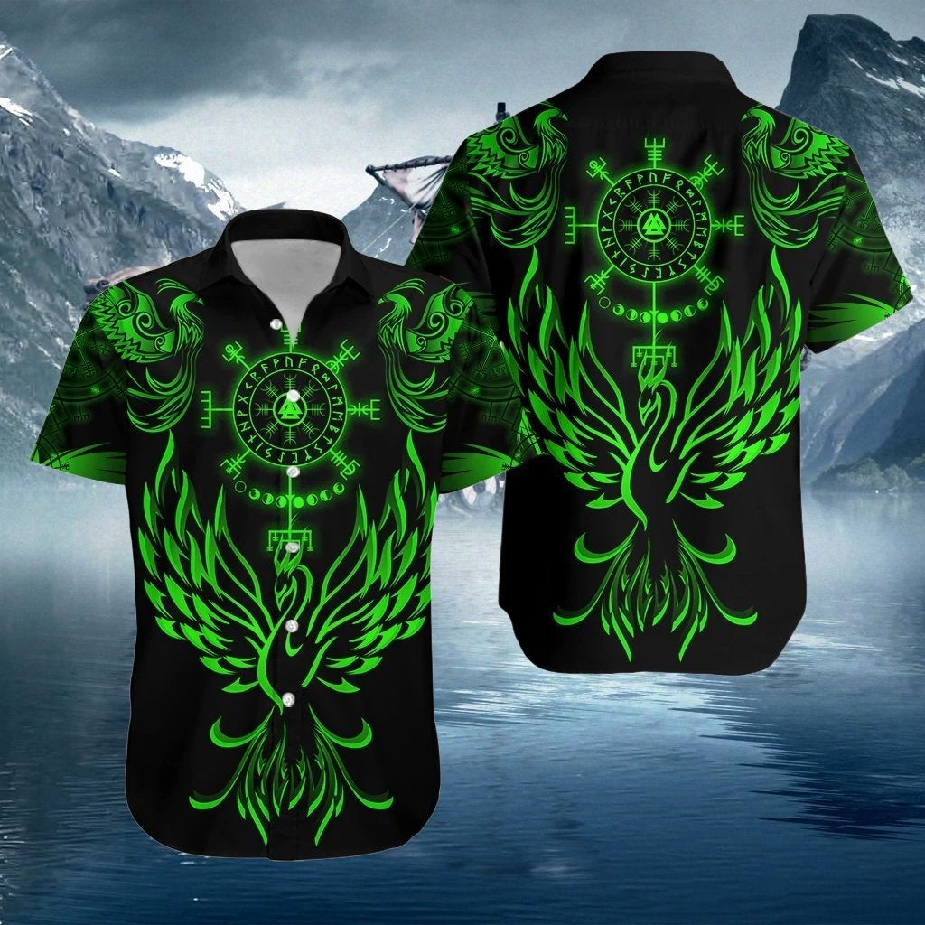 Vikings Phoenix Vegvisir Hawaiian Shirt | For Men & Women | Adult | HW3405{Size}