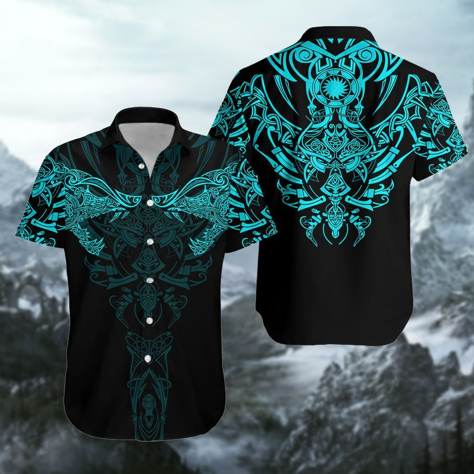 Vikings Wolf Turquoise Hawaiian Shirt | For Men & Women | Adult | HW3303{Size}