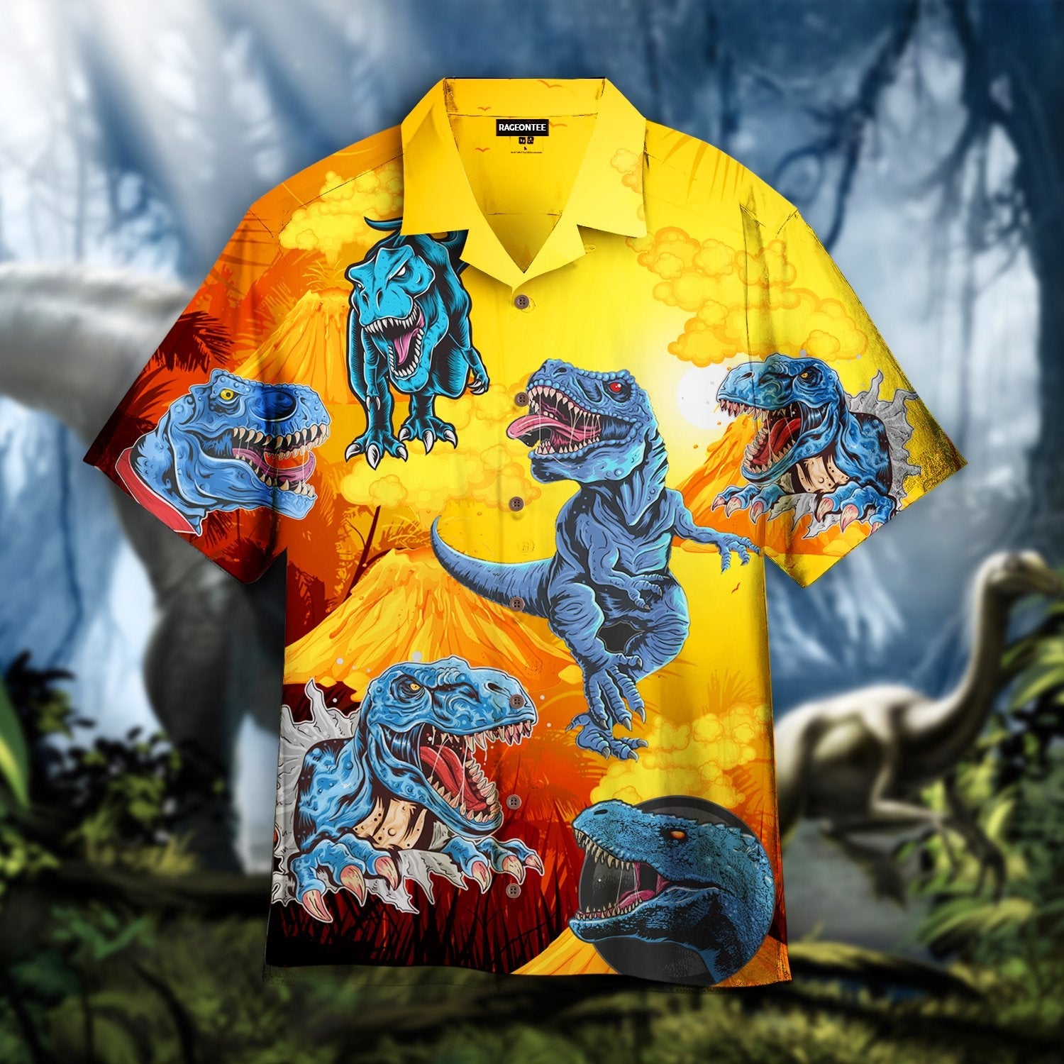 Volcano T Rex Roar Hawaiian Shirt | For Men & Women | Adult | WT1138{Size}