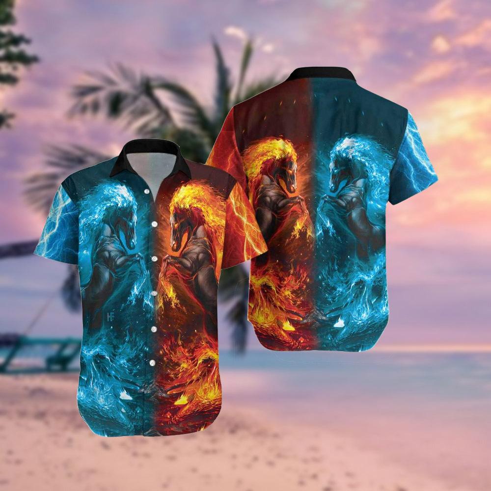 Water And Fire Horse Hawaiian Shirt | For Men & Women | Adult | HW9674{Size}