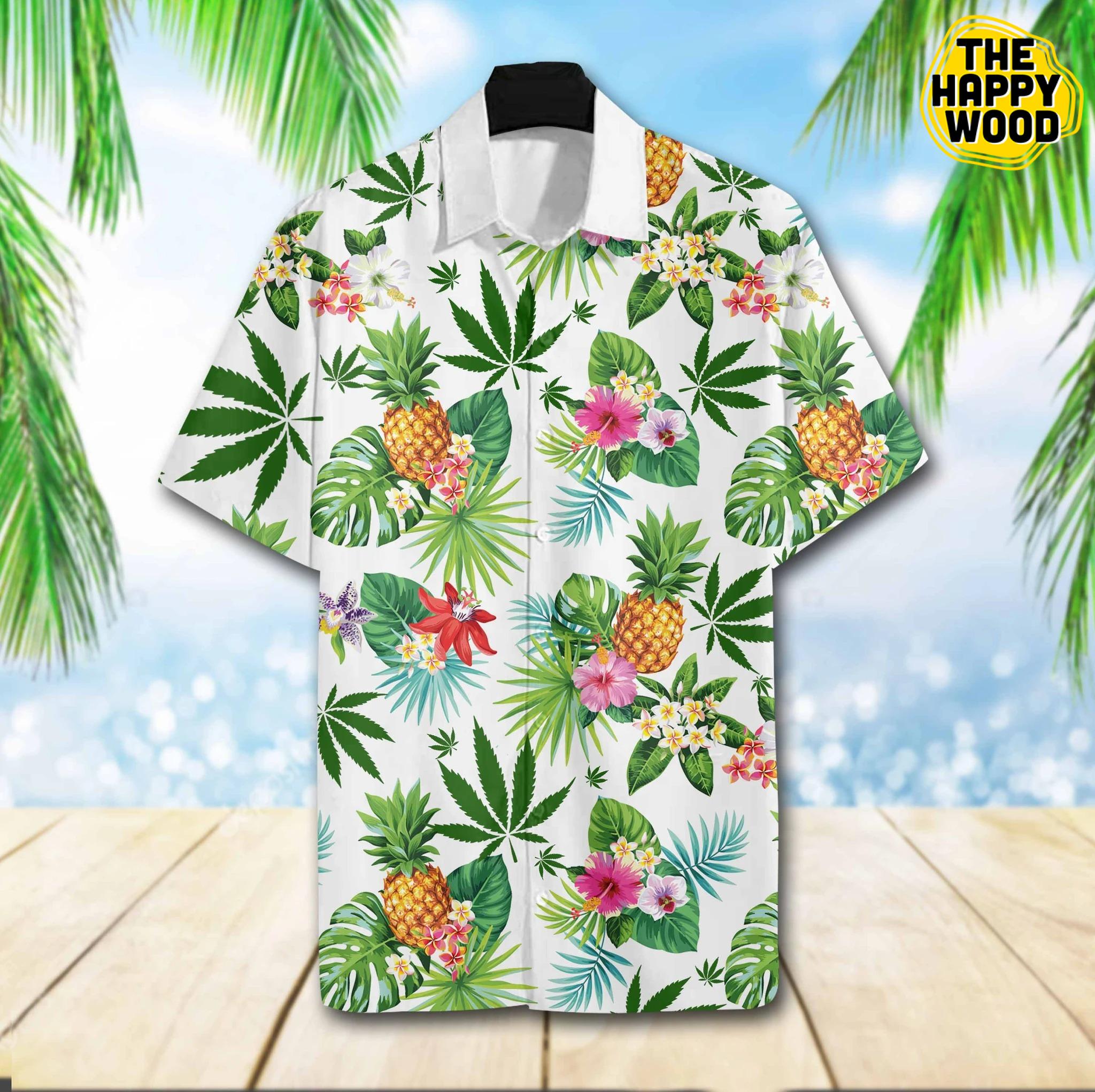 Weed Tropical Hawaiian Hawaii Shirt{Size}