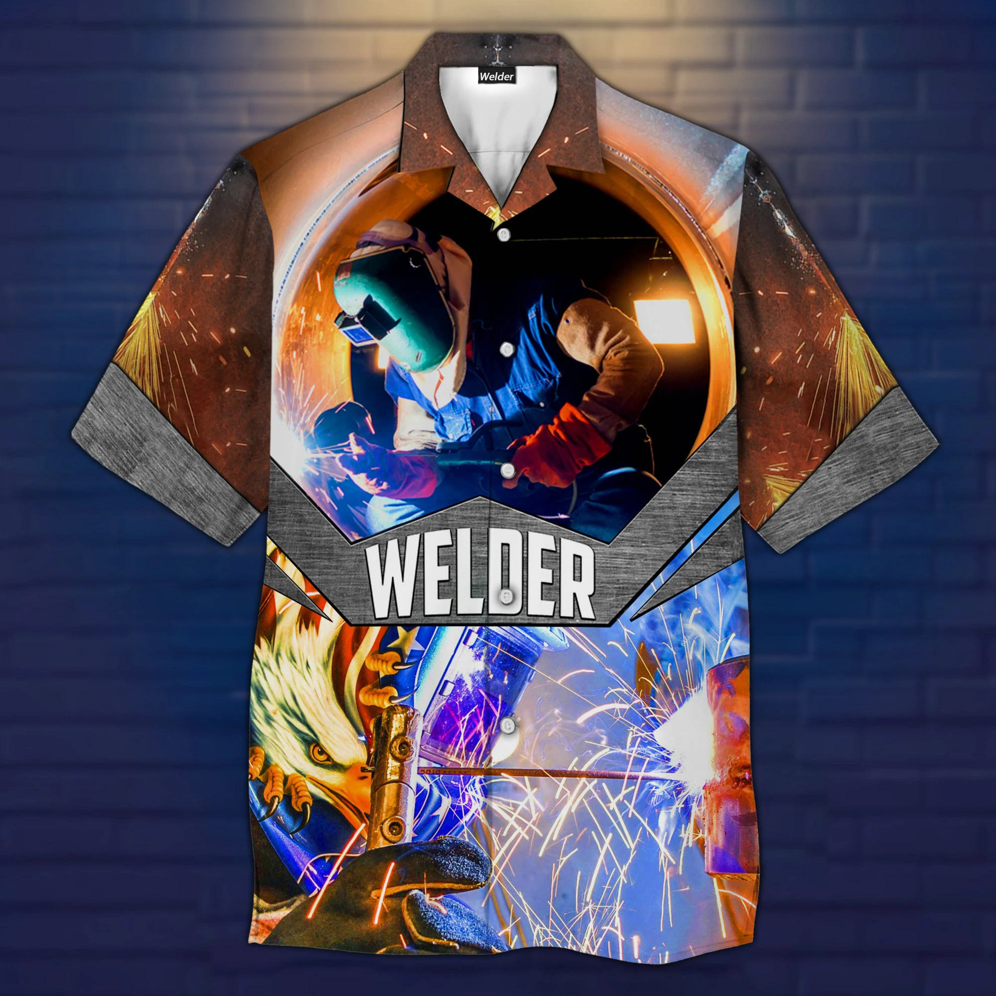 Welder Working Hawaiian Shirt | For Men & Women | Adult | HW4390{Size}