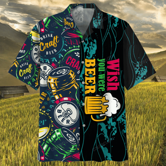 Wish you were Beer hawaiian shirt{Size}