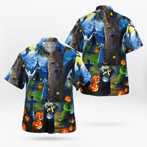 Witchâs Tree House Boo Pumpkin Halloween Hawaiian Shirt | For Men & Women | Adult | HW8887{Size}