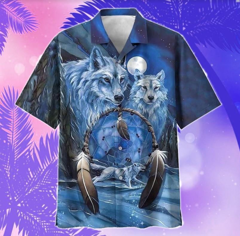 Wolf Native American Hawaiian Shirt | For Men & Women | Adult | HW9655{Size}