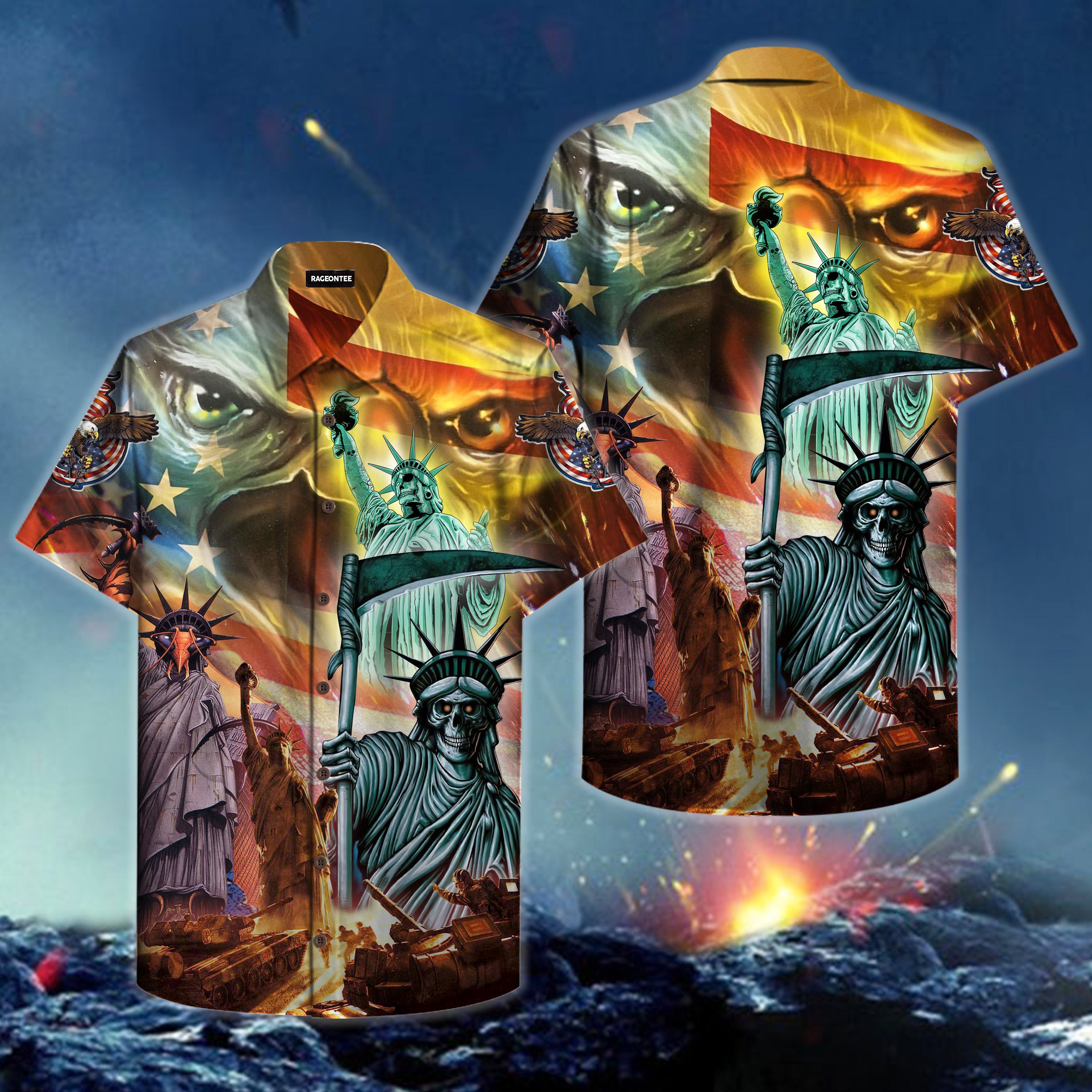 WWII State Of Libarity Hawaiian Shirt | For Men & Women | Adult | HW4204{Size}