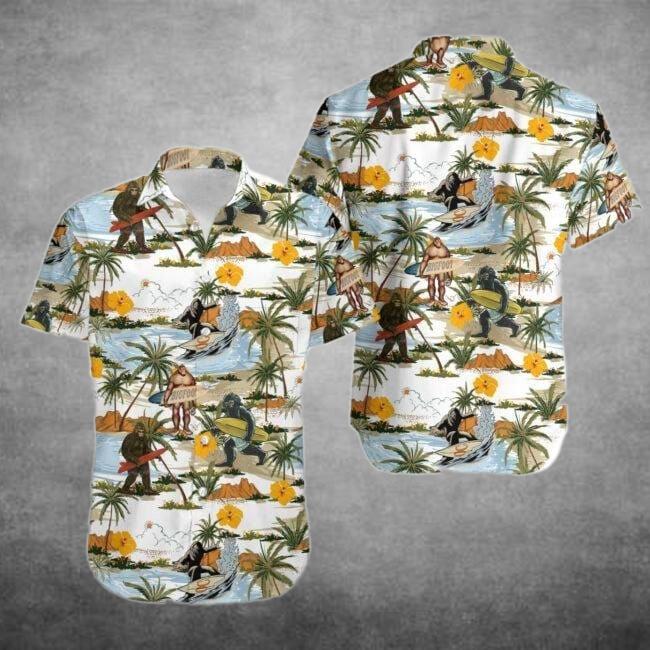 Yellow Hibicus Bigfoot Hawaiian Shirt | For Men & Women | Adult | HW4585{Size}