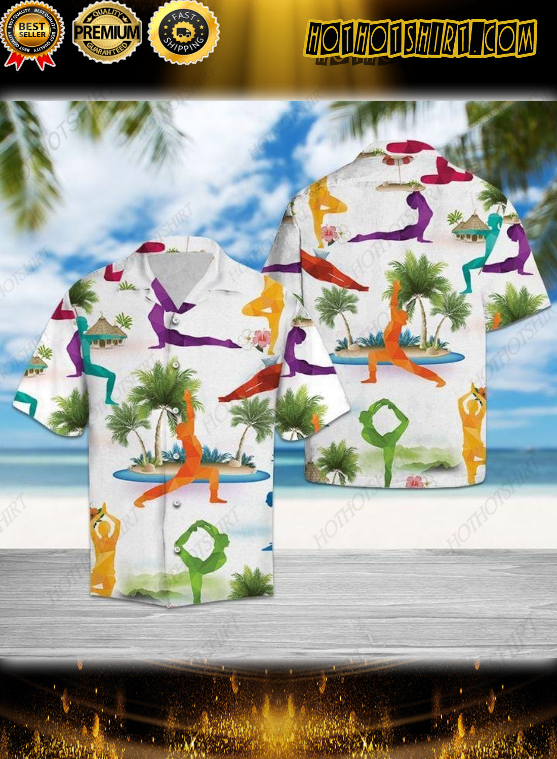 Yoga Poses Unisex Hawaiian Shirt{Size}