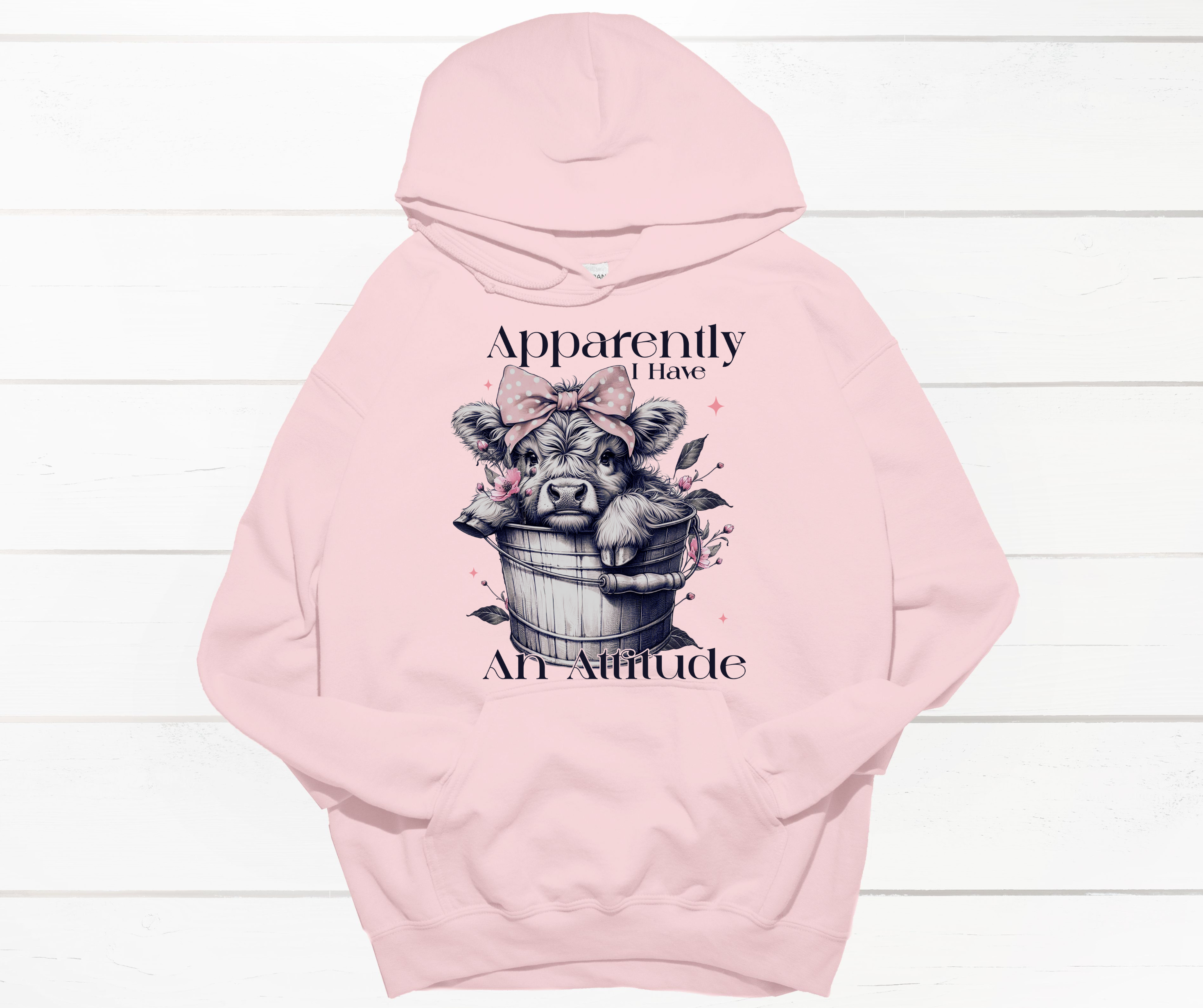 Apparently I have an Attitude Cow Hoodie - Walker Lane Designs product image