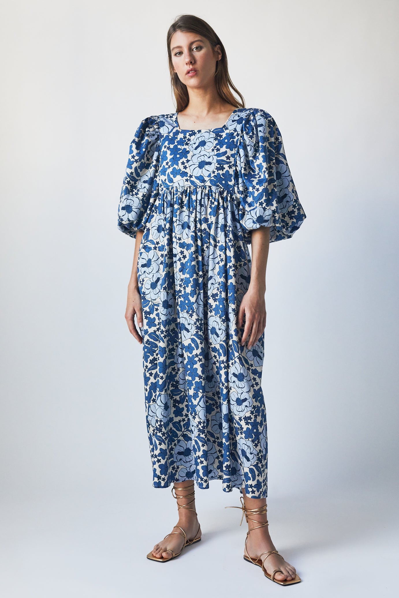 Peggy Dress Blue Bloom – THE LABEL EDITION