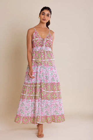 Foral Print V-neck Maxi Dress