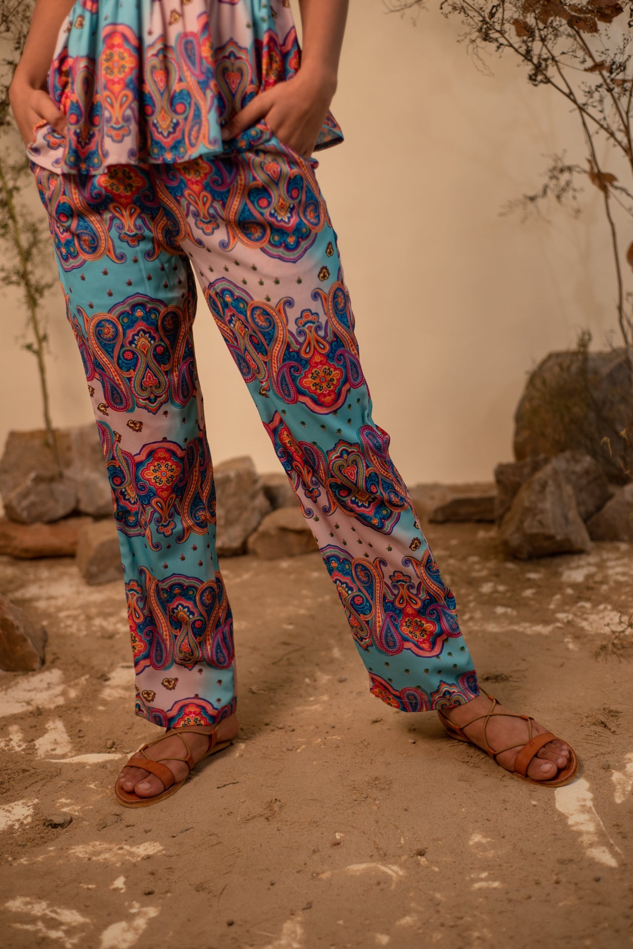 Buy Mosaic Printed Straight Pants with Side Pockets – labelreyya