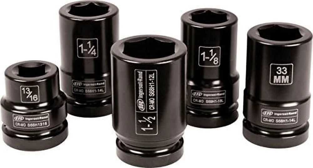 1" Drive Hex SAE Deep Truck Service Impact Socket Set, 5-Piece