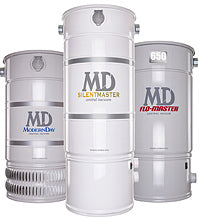 Central vacuum power unit tanks install in the basement or garage.