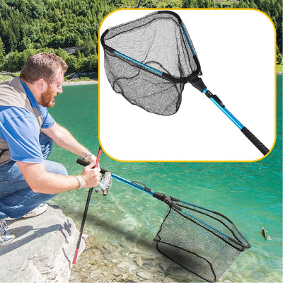 Large 75cm Aluminum Folding Fishing Net Snapper Net Landing Net with Pole  Handle, Referdeal