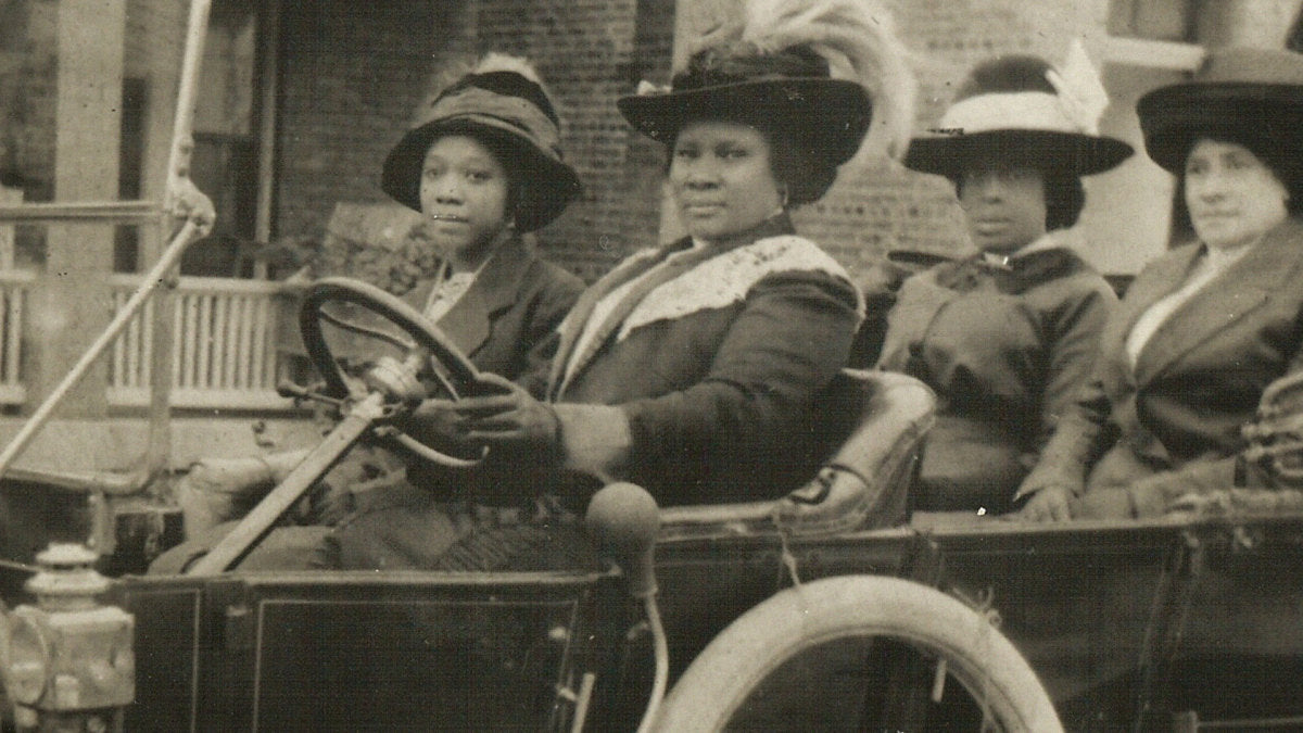 Photo of Madam CJ Walker driving a car