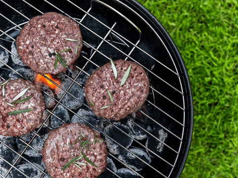 Burgers on Charcoal Grill