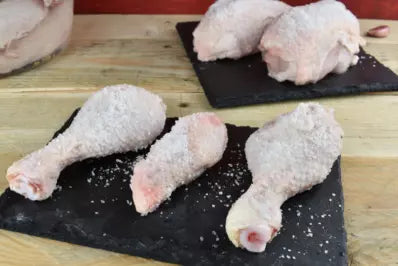 Chicken sprinkled with salt