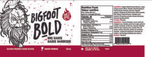 Bow Valley Bigfoot Bold BBQ Sauce Label