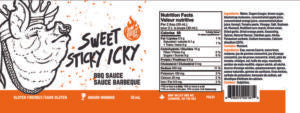 Bow Valley Sweet Sticky Icky Label