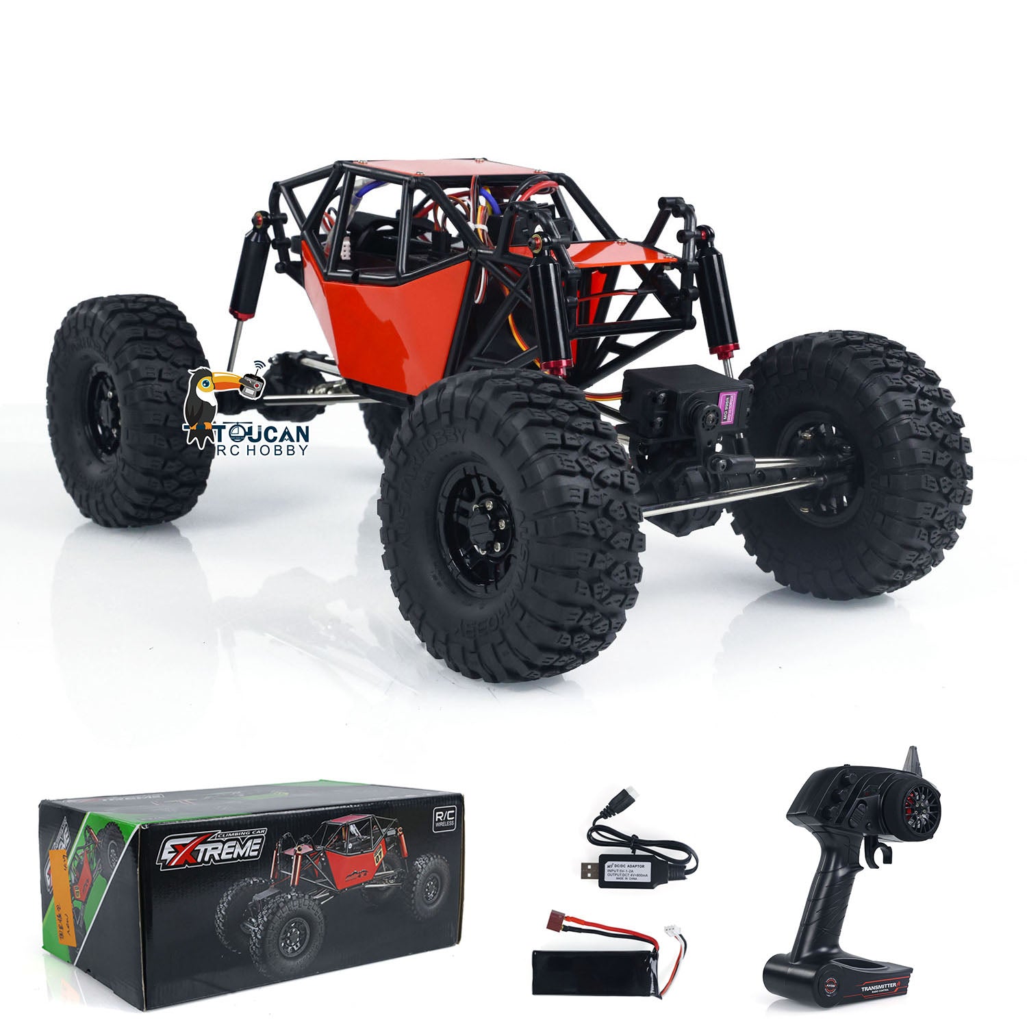 1/10 Scale 4*4 RC Off-road Truck RTR Remote Controlled Rock Crawler Electric Simulation Truck DIY Model Painted